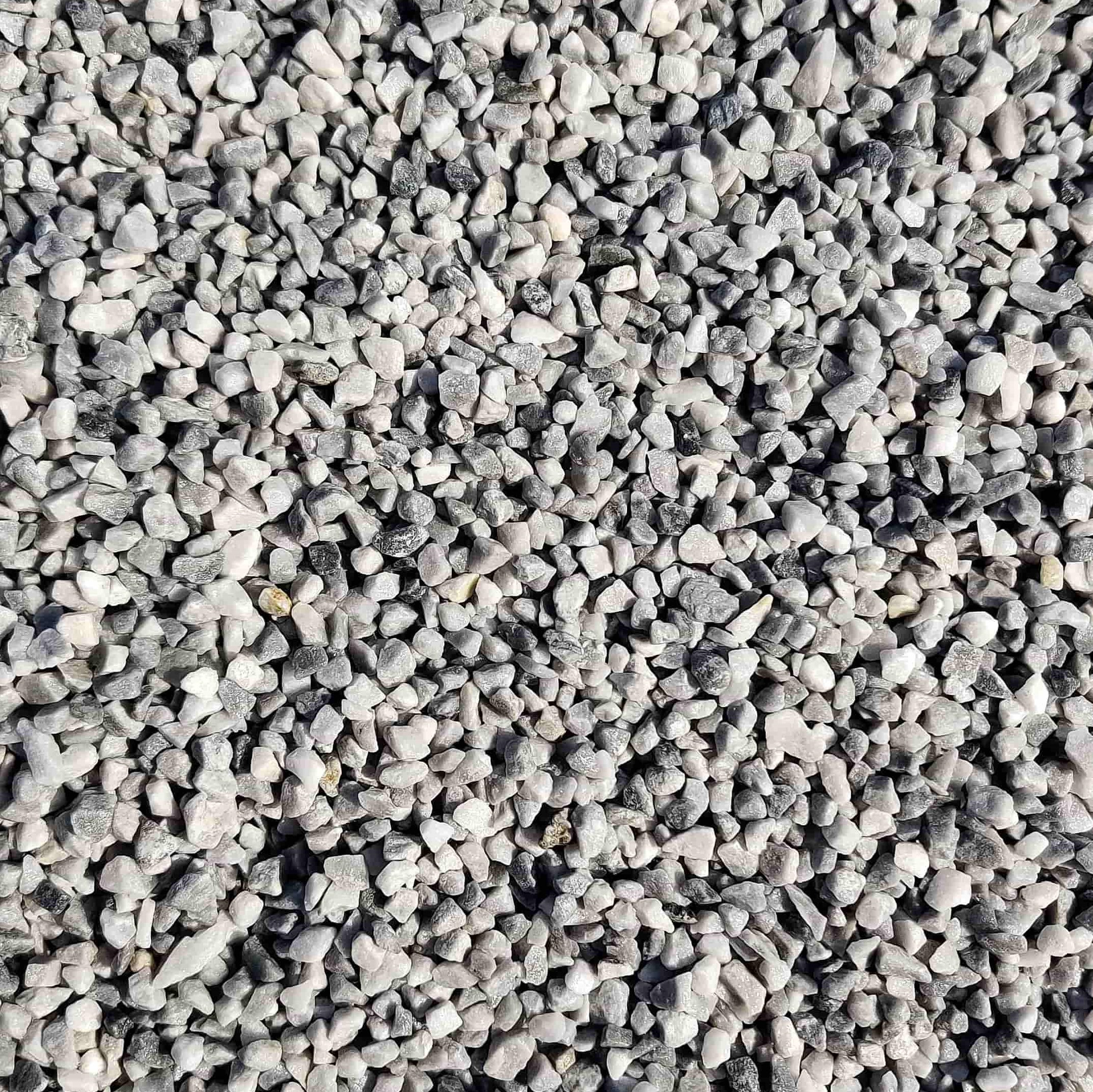 piedra triturada gris perla
